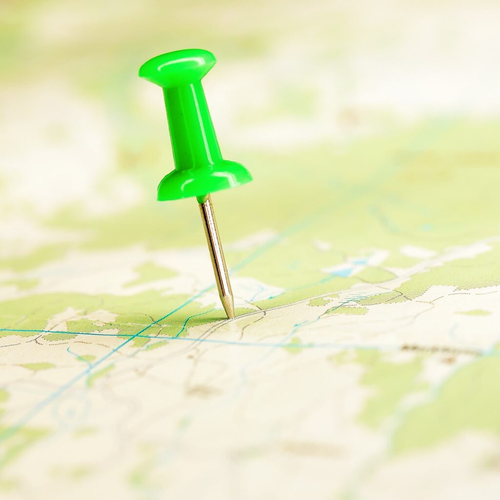 Clip art of a pin in a map